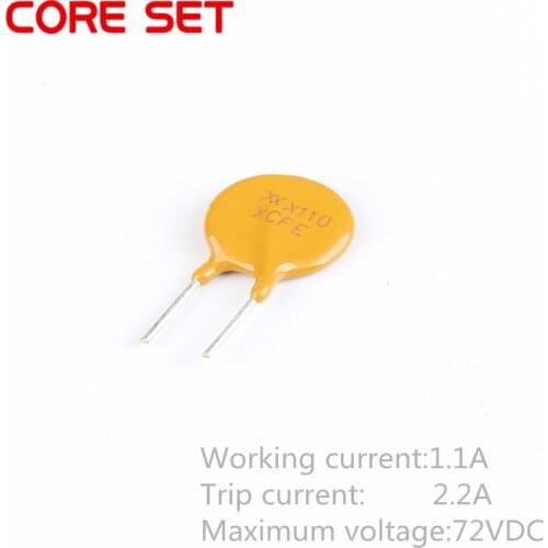 10PCS 72V 1.1A 1100MA PPTC Resettable Fuse RXEF110 XF110 Pitch 5mm