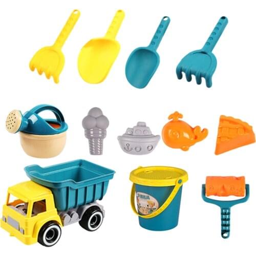 12Pcs Kids Beach Sand Tool Toys Pretend Play Toy Set Beach Playing Toys Seaside Sand Tools Gifts For Children Boys Girls