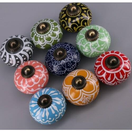 1x Unique Design Ceramic Colored Drawer Knobs Perfect For Cabinet Drawer Dresser Kitchen Cupboard Door Pulls Handles