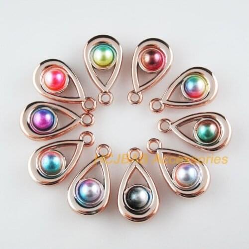 16 New Teardrop Charms Colored Acrylic KC Gold Plated Pendants 16x29mm