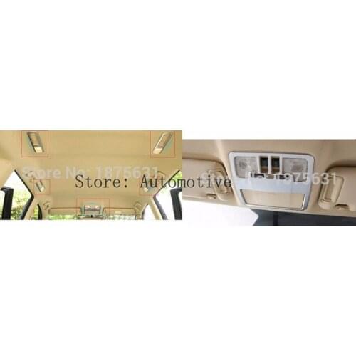 5pcs ABS Matt Front rear upper moon roof reading light frame cover Car Sticker Trim For Toyota Highlander 2015 2016 2017