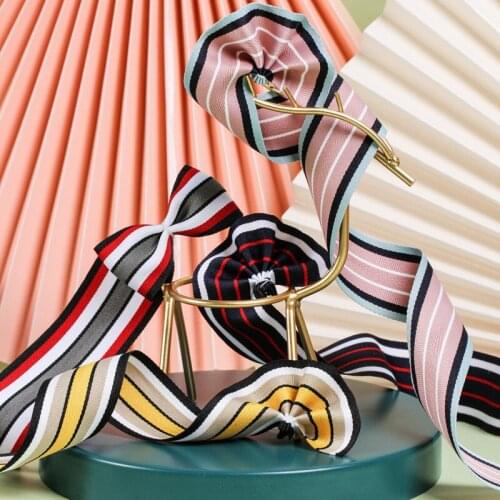 5 yards Three-color Stripe Ribbon for DIY Hair Bow Accessories Cake Gift Bouquet Packaging Clothing Sewing Trims Material