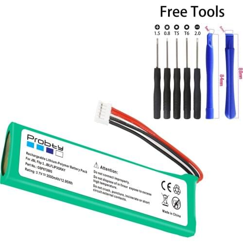3.7v 3200mah GSP872693 battery for JBL Flip 3 Flip 3 GRAY GSP872693