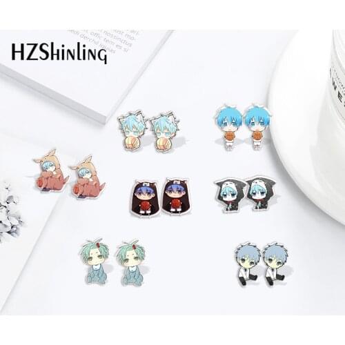 Acrylic Earrings Kurokos Basketball Printing Cartoon Kuroko Resin Epoxy Earrings