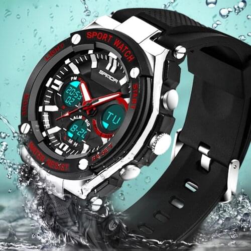 SANDA Fashion Military Watches Men Waterproof Mens Sports Watches S Shock LED Electronic Wristwatches Relogio Masculino 2020