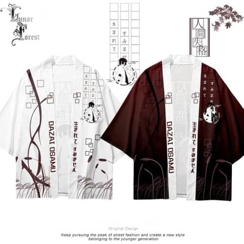 Dazai Osamu No Longer Human 3D Printing Anime Japanese Kimono Haori Fashion Summer Casual Cool Short Sleeve Streetwear