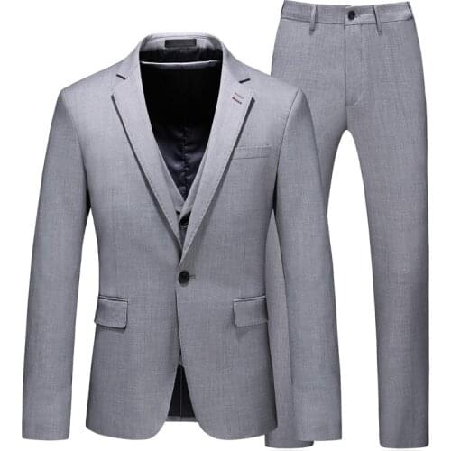 Classic Men Formal Suits Slim Design Business Banquet Men Suit Jacket + Pants + Vest Autumn Winter Fashion Men Suit 3 Piece Set