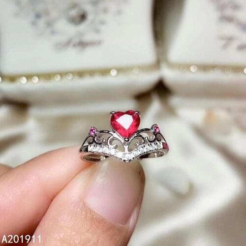 KJJEAXCMY fine jewelry 925 sterling silver inlaid natural ruby gemstone popular female ring support detection fashion noble