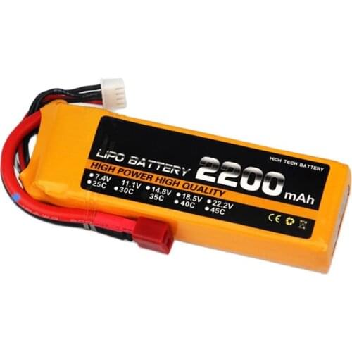 Model aircraft battery 45c 2-6s 7.4-22.2v 2200mah airplane battery air plane model battery aeromodelling lithium polymer battery