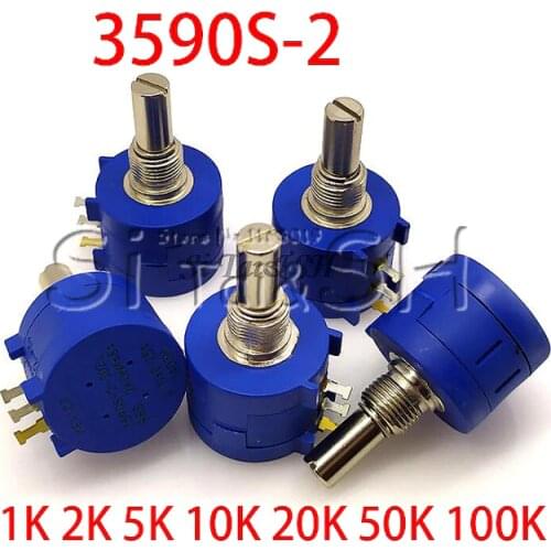 3590S Multiturn Potentiometer 500 1K 2K 5K 10K 20K 50K 100K ohm Potentiometer Adjustable Resistor 3590 102 202 502 103