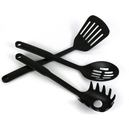 6pcs/set Black Kitchen Utensils Set Non-stick Kitchenware Cooking Tools Spoon Soup Ladle Spatula Shovel Tools Gadget Accessories