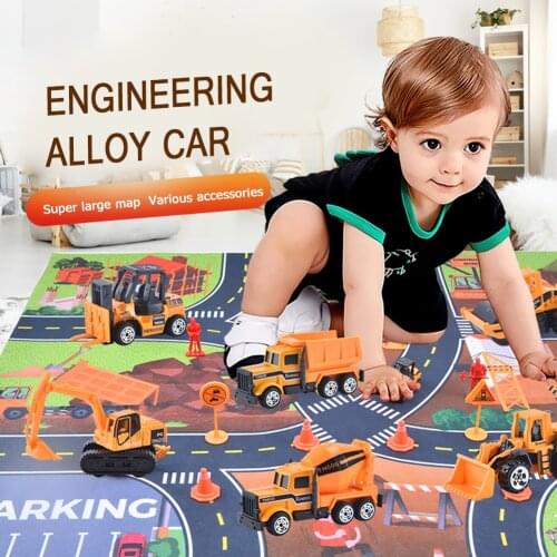 Kids Children Traffic Toys Kits City Scene Map Mini Cars Road Signs Model Gift Children Portable Interactive Present