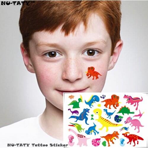 Nu-TATY 10pcs/lot Little dinosaurs Child Temporary Tattoo Body Art Flash Tattoo Stickers 17*10cm Waterproof Henna Tatoo