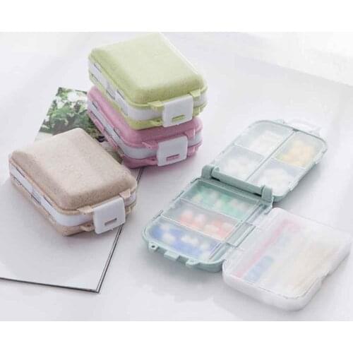 Solid Color Pill Boxes Splitter Lattices Portable Mini Tablet Medicine Holder Travel Organizer Home Personal Storage Case