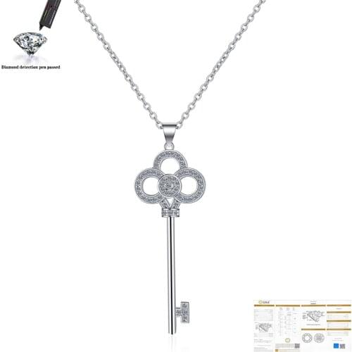 Excellent Cut Pass Diamond Test 1-2 ct D Color Good Clarity VVS1 Moissanite 925 Silver Pendant Necklace for Women Gift