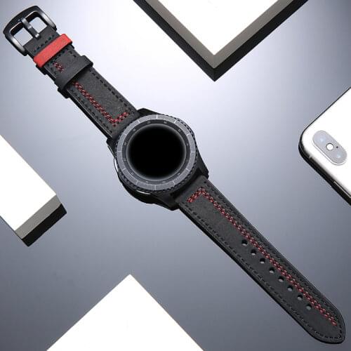 Strap for Correa Samsung Galaxy watch 3 Active 2 46 42mm Gear S3 40 44mm leather band Bracelet Huawei watch GT/2/2e/Pro 20 22mm
