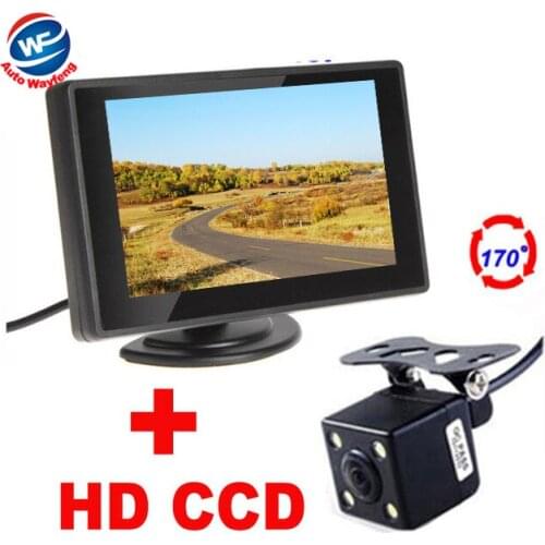 Auto Parking Assistance System 4LED Car Rearview Camera+4.3" TFT LCD Monitor 2 in 1 ccd 170 Angle car backup camera Car Monitor