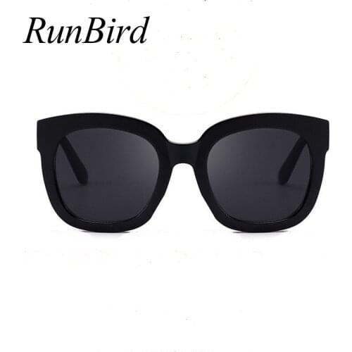 RunBird Oversized Square Sunglasses Women Men Luxury Designer Shades Eyewear Vintage Sun Glasses UV400 Glasses Black 5546