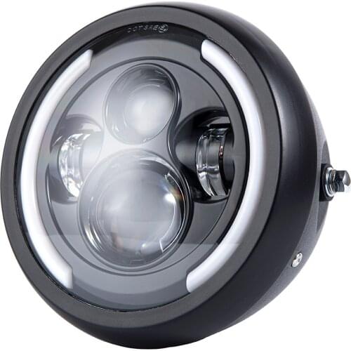 Emark Motorcycle Headlight Headlamp Head light High low Beam LED Daytime Running light For SUZUKI GN CHOPPER Cafe Racer Bobber