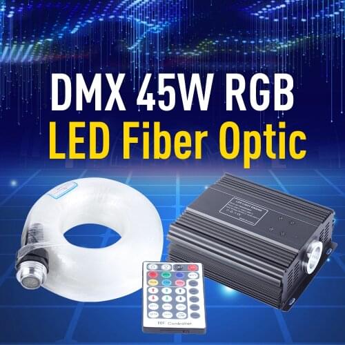 45W DMX RGB LED Fiber Optic Engine Driver Light 4m 550pcs 0.75mm Fiber Optic Cable 28 key RF Remote Control Star Lighting