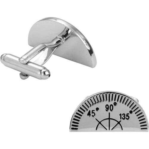 Jewelry Silver Plated and protractor Brand Cuff Buttons French Shirt Cufflinks For Mens Fashion Cuff Links3 pair pack sale