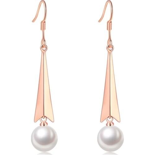 Imitation Pearls Earrings For Women Aesthetic Cute Rose Gold Color Piercing Earing Wedding Bride Wholesale Jewelry E188 E126