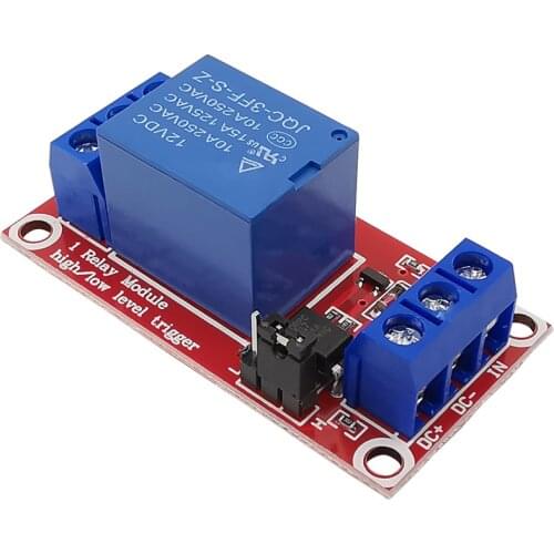 1Piece One 1 Channel Relay Module DC 12V High and Low Level Trigger Relay Module with Optocoupler for Arduino