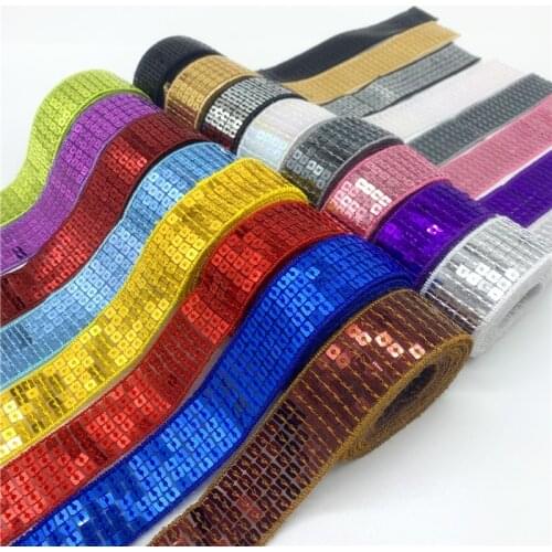 2yards/Lot 25mm Colorful Sequins Ribbon Lace Trim Sequin Sewing Fabric For Crafts Sewing Cloth Accessory Sequin Trim