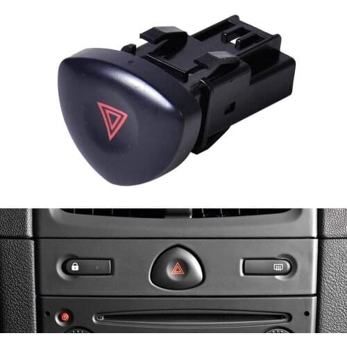 Car Button Emergency Alarm Control Switch 12v High Quality Durable For Renault Clio Ii Hatchback 2001-2006 Auto Accessories