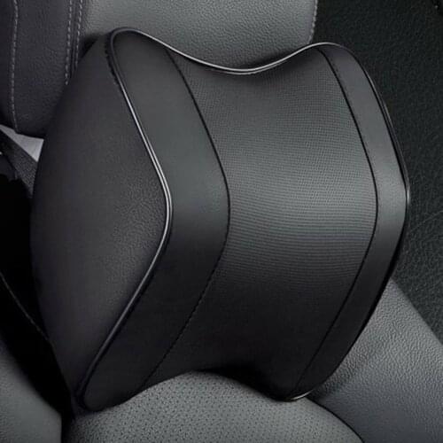 Car Seat Headrest Leather Soft Memory Foam Neck Pillow Head Neck Rest Support Comfortable Seat Rest Car Accessories