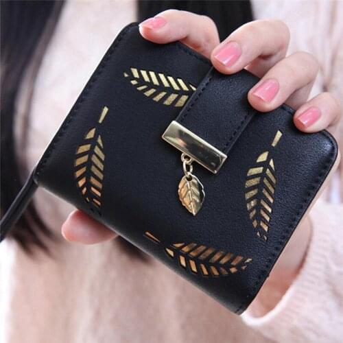 Hollow Wallets Leather Small Wallet Fashion Women Short Coin Zipper Purse Card Holder Wallets