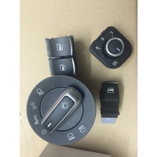 /Free Shipping/ Chrome headlight switch mirror switch Window Switch for Volkswagen VW passat B6 Eos Golf 5 6 R32 GTI mk5 mk6 SET