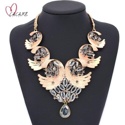 Big Pendent Large Collar Necklace Maxi Women Fashion Jewelery Metal Statement Wings Choker Nexklace F1213 CACARE