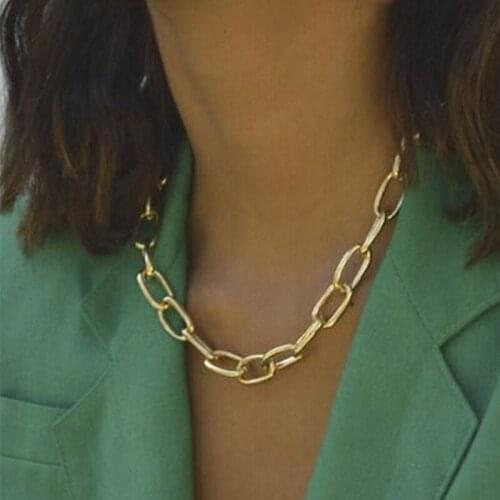 Europe And The United States Selling Simple Money Chain Creative Retro Punk Style Short Thick Chain Clavicle Chain