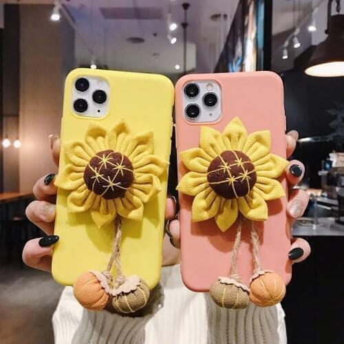 For Samsung M51 M31S M31 M30S M30 M20 M10 A20E A10E M80S M60S A01 Core Case Candy Color Cute Plush Sunflower Phone Cover