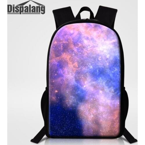 Dispalang Universe Galaxy Print Women Men Backpack for School Teenagers Girls Large School Bag Children Shoulder Bookbag Mochila