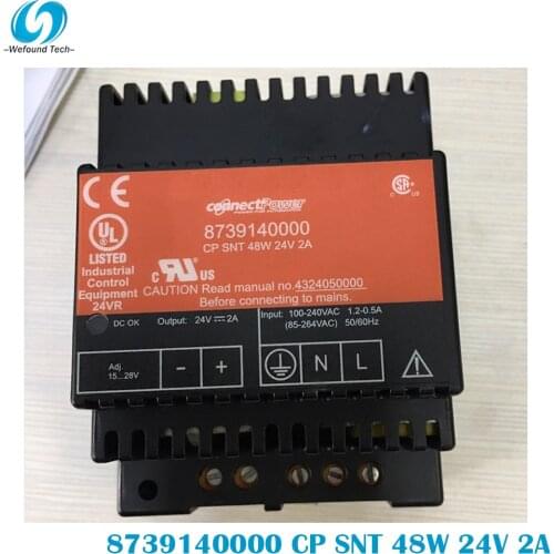 Original Weidmüller 8739140000 CP SNT 48W 24V 2A Rail Switching Power Supply Single Phase, 100% Tested BeforeShipment