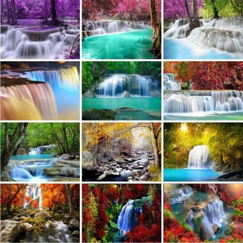 EverShine Diamond Full Drill Square Painting Kits Waterfall Cross Stitch Diamond Embroidery Sale Landscape Home Decoration