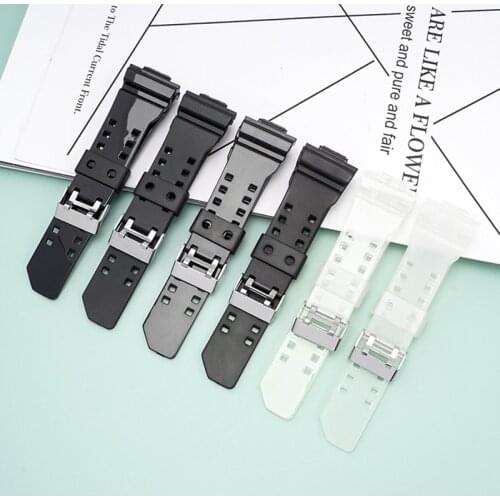 PU for Casio Strap GA-100/110/120/150/200/300/400/700 GD-100/110/120 G-8900/GR-8900/GW-8900 GLS-100/GLS-8900 Gold Black Buckle