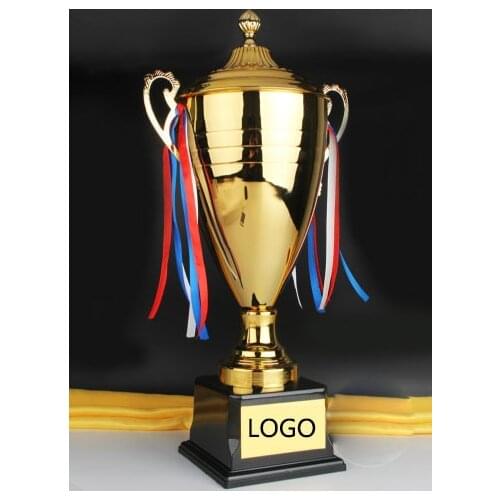 Hot Sale Sports Athletic Award Trophy Custom Logo Cups Golden Plated Metal Cup Trophy Sports Trophies Award Medals 55cm Height