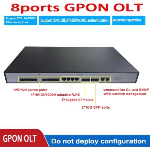 GPON OLT 8PON ports 8 PON SFP ports GPON OLT without module compatible ONT