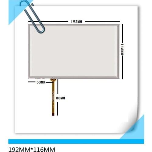 HSD080IDW1 AT080TN64 New 8 inch 192*116 192*117 car DVD navigation four-wire resistance touch screen 192MM*116MM