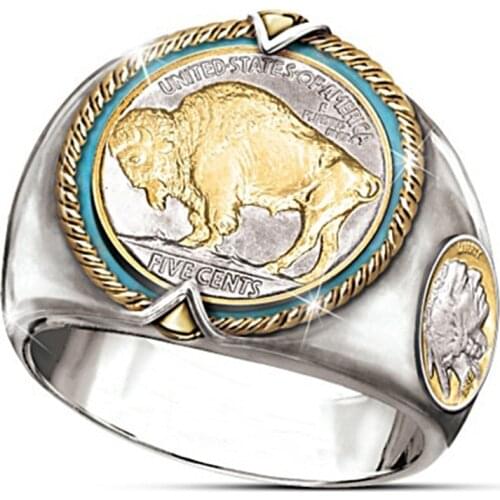 Classic Antique Occult Ram Men Ring Aries Hip hop Five Cent Jewelry Sheep Hear Lion Body Face Punk Rings for Women