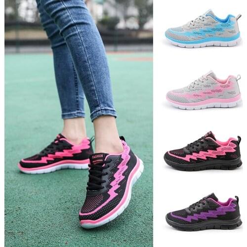 Fashion Lace Up Women Running Shoes Breathable Outdoor Sports sneakers Lightweight Jogging Shoes Chaussure Femme Big Size 35-42
