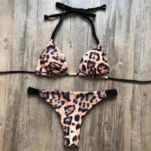 Sexy Floral Print Bikini Bandage Swimsuit 2020 Fashion Summer bathers Bathing Suit Women Halter Bikini Set Two-piece Suit New
