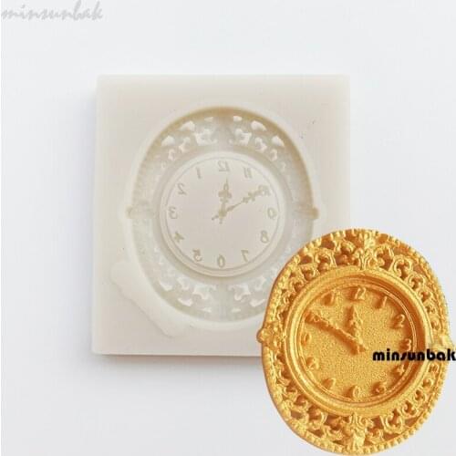 Minsunbak Mini Clock Fondant Silicone Mould Chocolate Cake Decorating Tool Sugarcraft Bakeware Tool