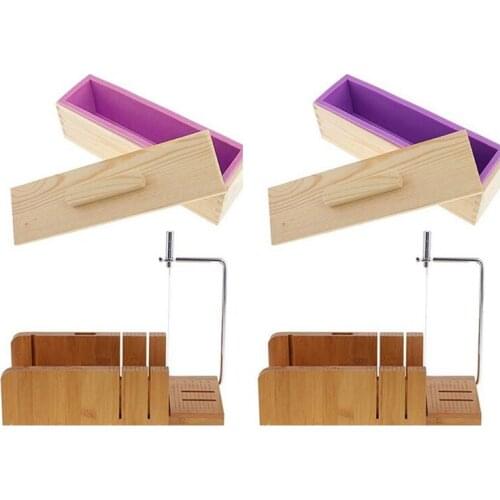 Multi-function Adjustable Wooden Soap Mold Handmade Loaf Cutter Mold Set Wire Slicer for Making Loaf Cake Soap Cheese DIY 449E