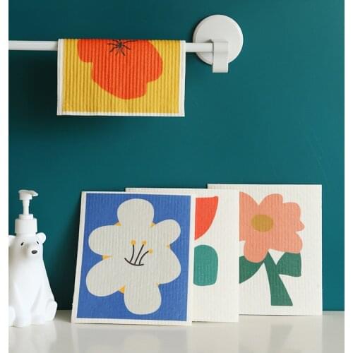 REUBEEBLE Swedish Dishcloth Cellulose Sponge Cloths - Bulk 5 Pack of Eco-Friendly No Odor Reusable Cleaning Cloths for Kitchen