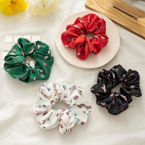 Fashion Christmas Stain/Flannel Scrunchie Elastic New Handmade HeadBands Hair Rope Ponytail Holder Headdress Hair Accessories