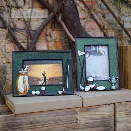 Golf ball bag rod 3D resin memorial crafts personalized soft swing sets photo frame birthday gift prize for game club gift